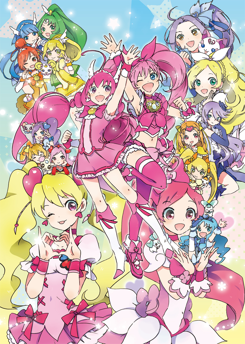 midorikawa nao, kise yayoi, aoki reika, hino akane, houjou hibiki, and 36 more (precure and 4 more) drawn by butadon