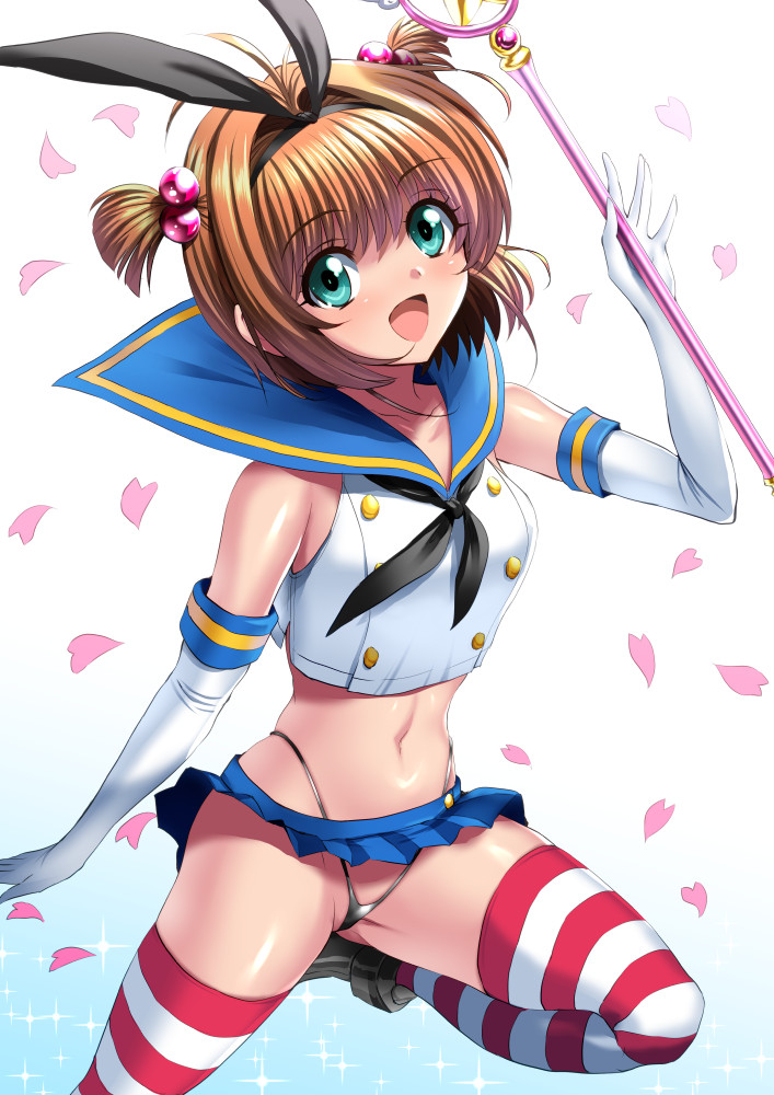 shimakaze and kinomoto sakura (kantai collection and 1 more) drawn by sen_(sansui)