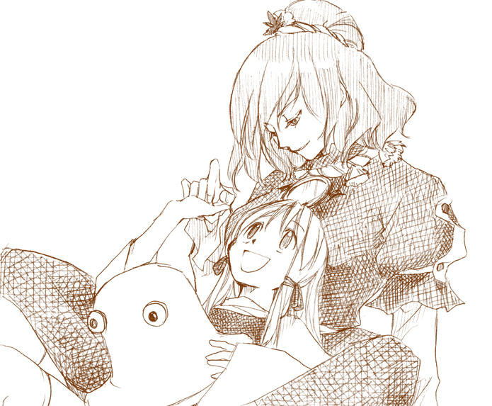 moriya suwako and yasaka kanako (touhou) drawn by toukai-analogue