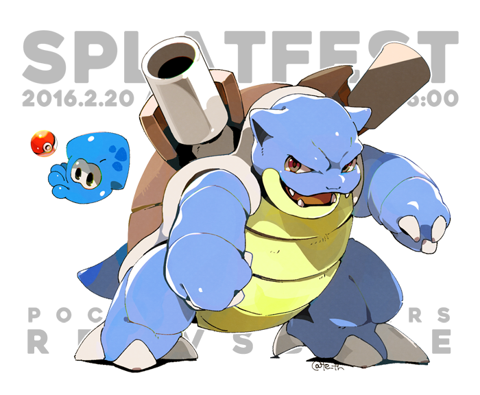 inkling player character and blastoise (pokemon and 2 more) drawn by tetori