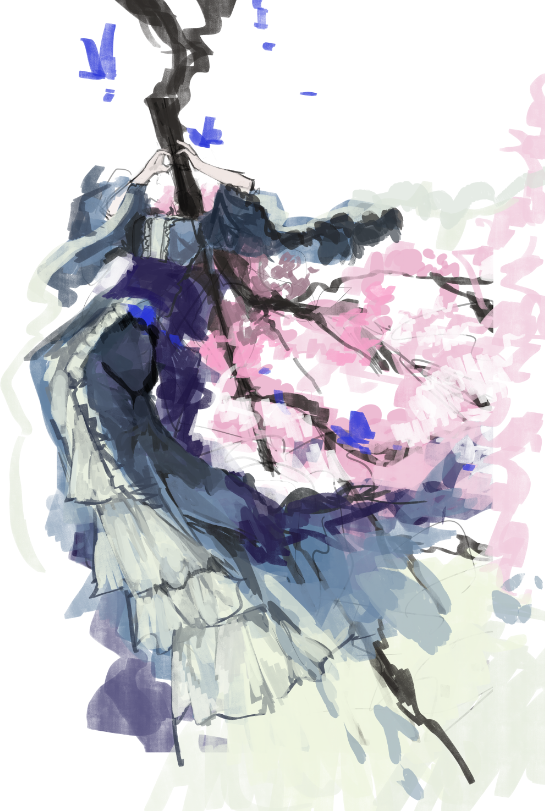 saigyouji yuyuko and saigyou ayakashi (touhou) drawn by xian_qishui
