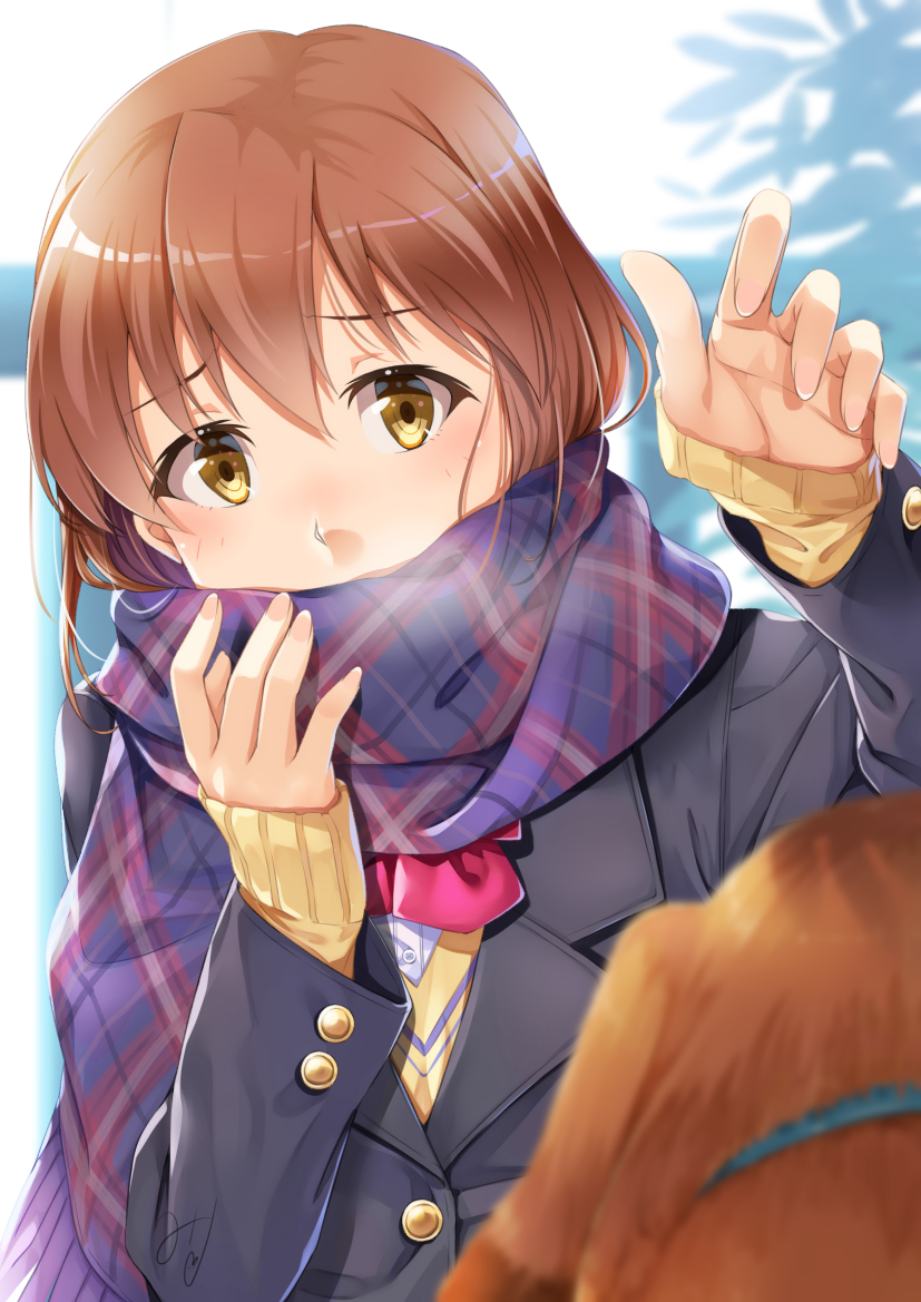 hagiwara yukiho and inumi (idolmaster) drawn by miri_(ago550421)