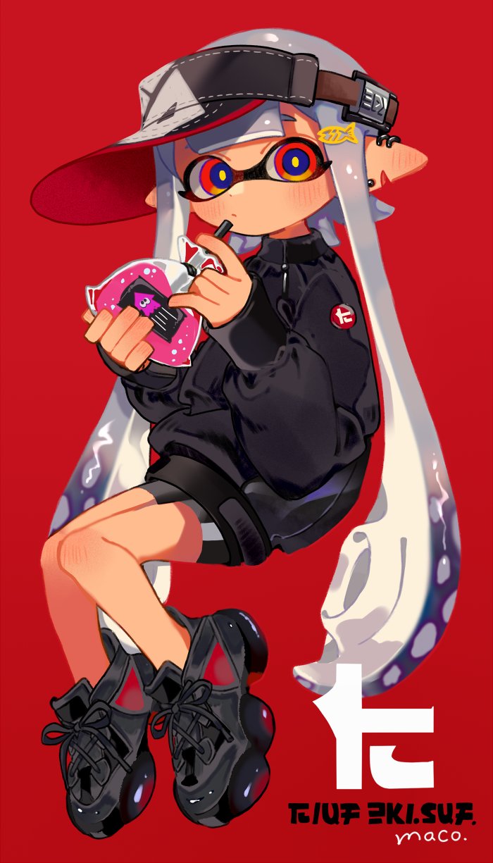 inkling player character and inkling girl (splatoon) drawn by maco_spl