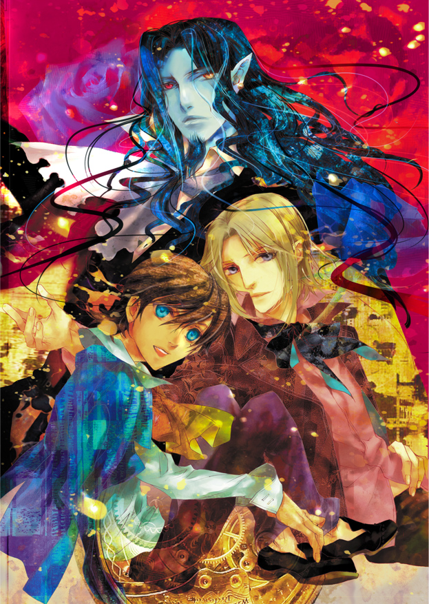 count of monte cristo, albert de morcerf, and franz d'epinay (gankutsuou) drawn by hideaki