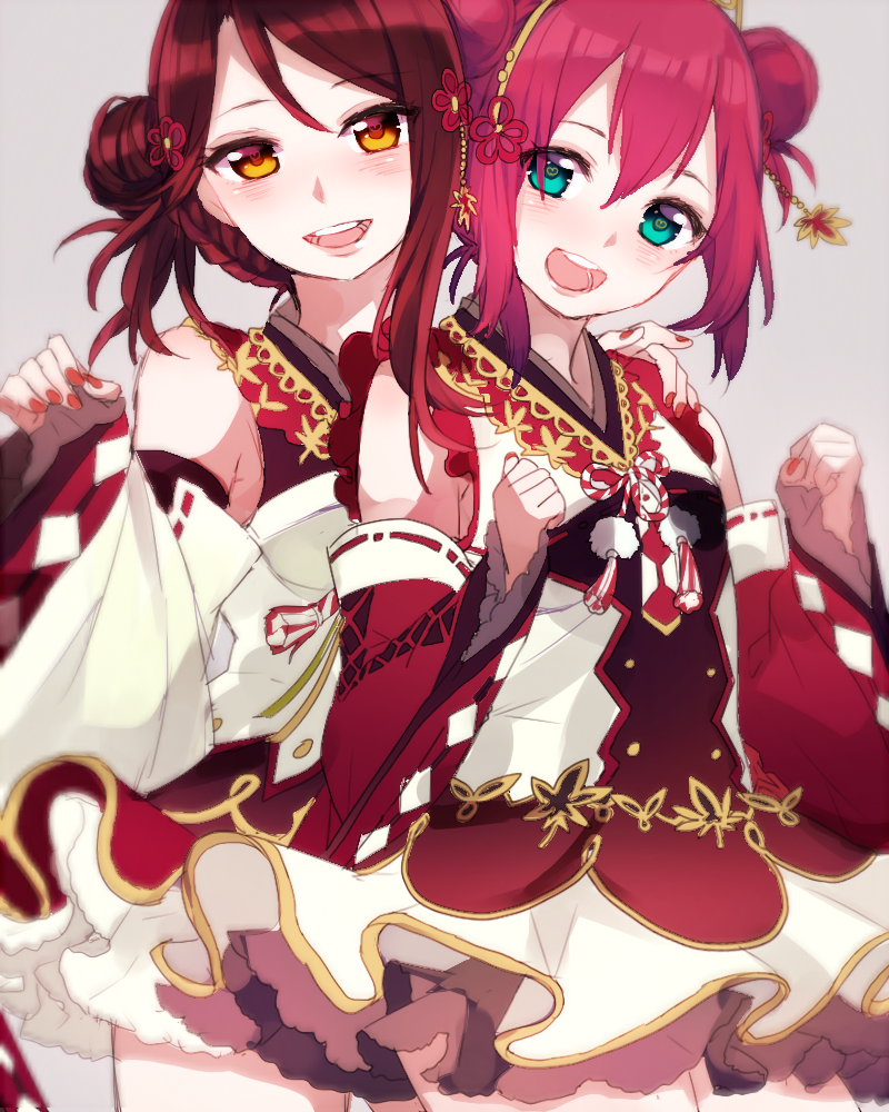 sakurauchi riko and kurosawa ruby (love live! and 1 more) drawn by shirasu_uni