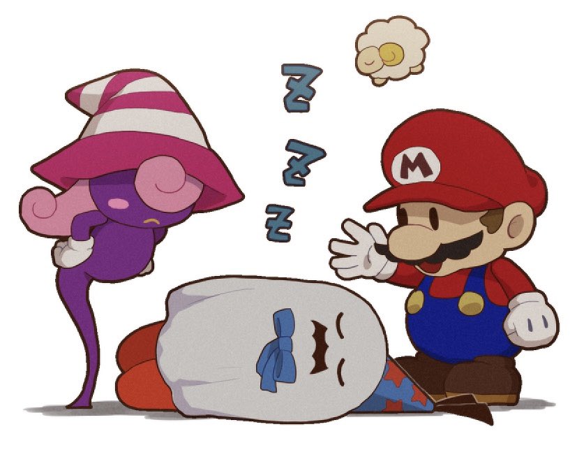 mario, vivian, paper mario, and doopliss (mario and 2 more) drawn by chiimako