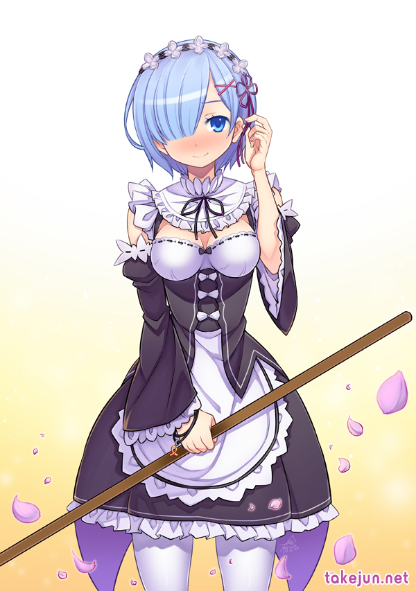 rem (re:zero kara hajimeru isekai seikatsu) drawn by takejun
