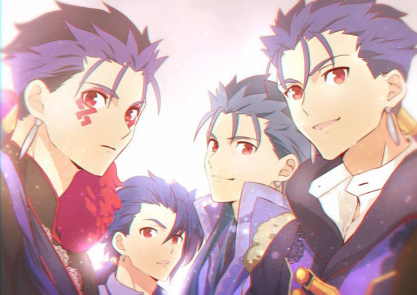 cu chulainn alter and cu chulainn (fate and 2 more) drawn by moto_(otemoto02)