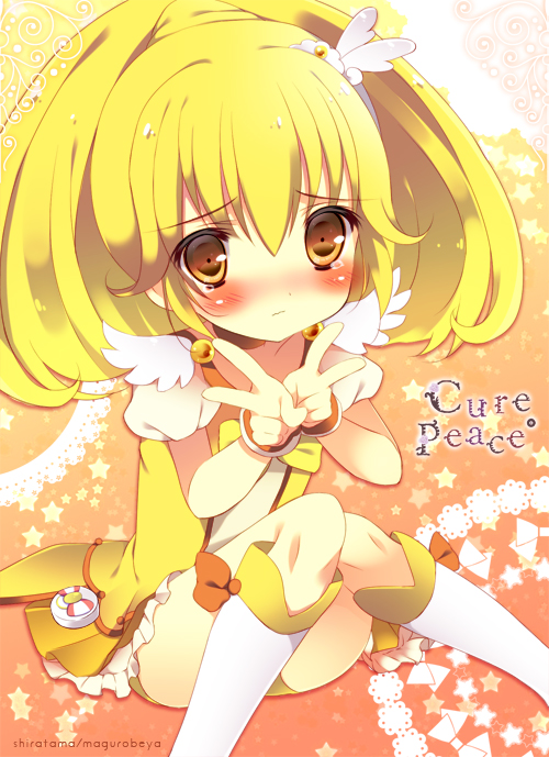 kise yayoi and cure peace (precure and 1 more) drawn by shiratama_(shiratamaco)