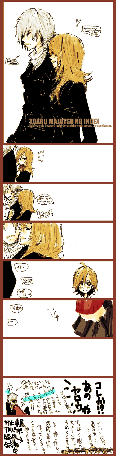 accelerator, last order, misaka imouto, and misaka worst (toaru majutsu no index) drawn by tokimoon