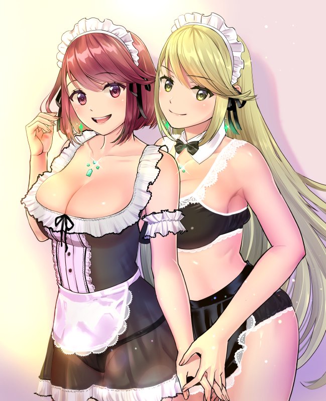 pyra and mythra (xenoblade chronicles and 1 more) drawn by ooshima_aki