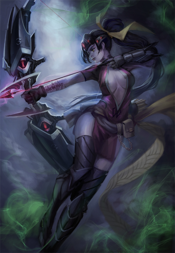widowmaker and hanzo (overwatch and 1 more) drawn by phamoz