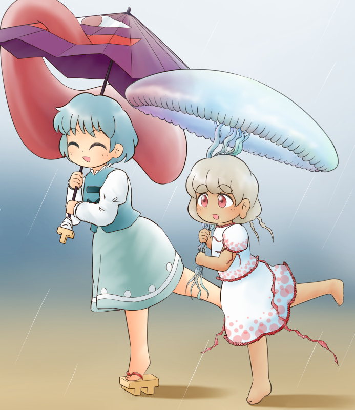 tatara kogasa and ebisu eika (touhou) drawn by yukimuro