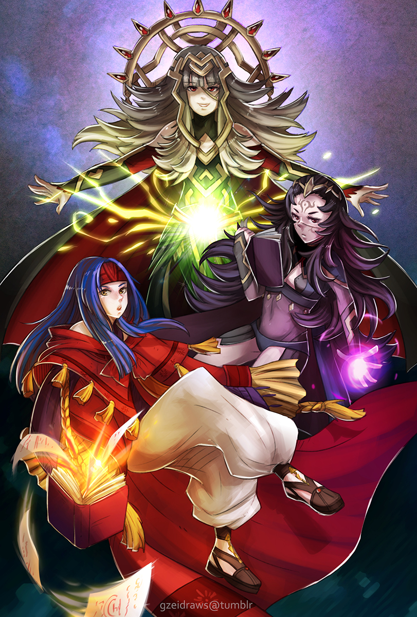veronica, sanaki kirsch altina, and nyx (fire emblem and 5 more) drawn by gzei