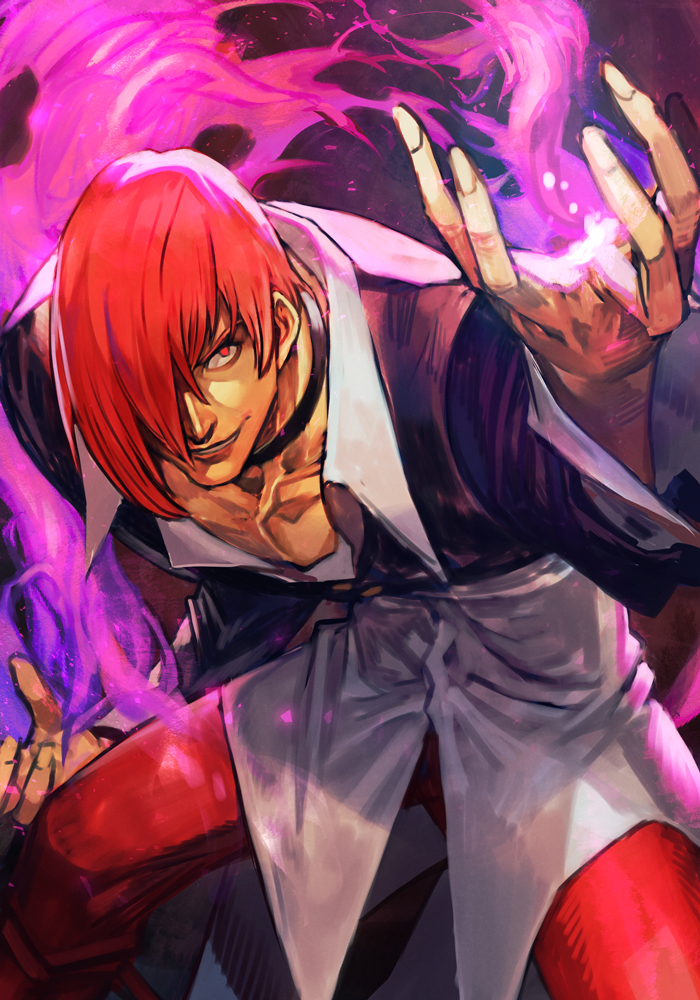 yagami iori (the king of fighters) drawn by hungry_clicker