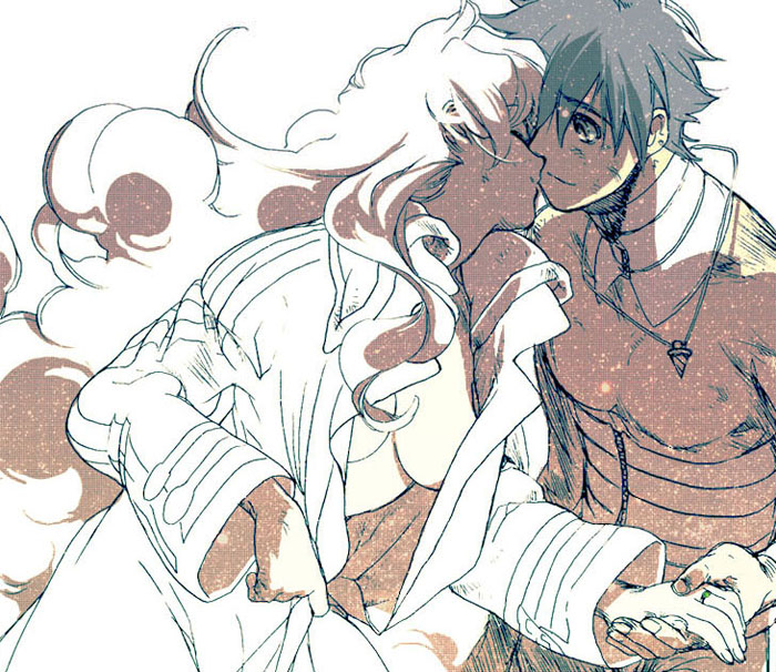 nia teppelin and simon (tengen toppa gurren lagann) drawn by kanke_(yonkuma)