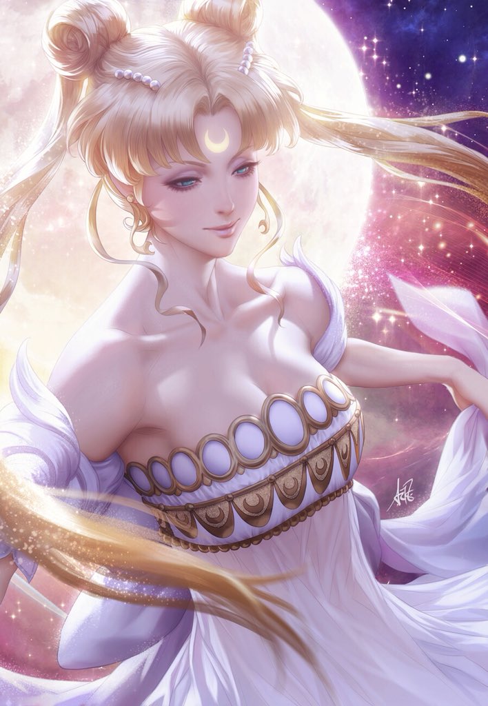 tsukino usagi and princess serenity (bishoujo senshi sailor moon) drawn by stanley_lau