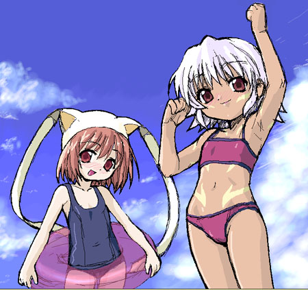 kunisaki rena and mireille (.hack// and 1 more) drawn by kotobuki_hajime