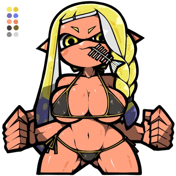 inkling player character and inkling girl (splatoon) drawn by name_omoitukan2