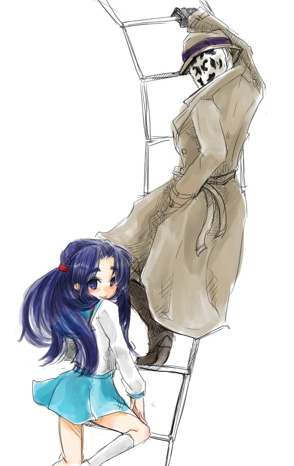 asakura ryoko and rorschach (suzumiya haruhi no yuuutsu and 2 more) drawn by hase_fuuko