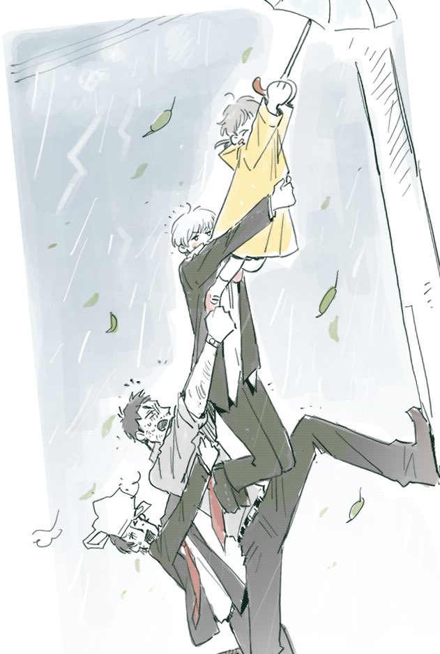 narukami yu, doujima nanako, adachi tooru, and doujima ryoutarou (persona and 1 more) drawn by jenn_406