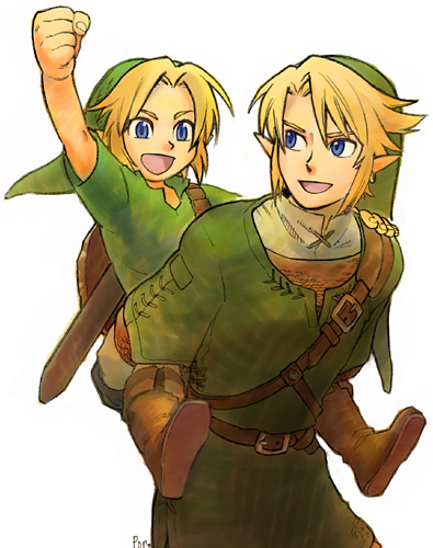 link and young link (the legend of zelda and 2 more) drawn by ponky