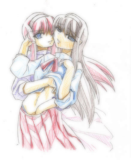 tohno akiha and vermillion akiha (tsukihime) drawn by daisa