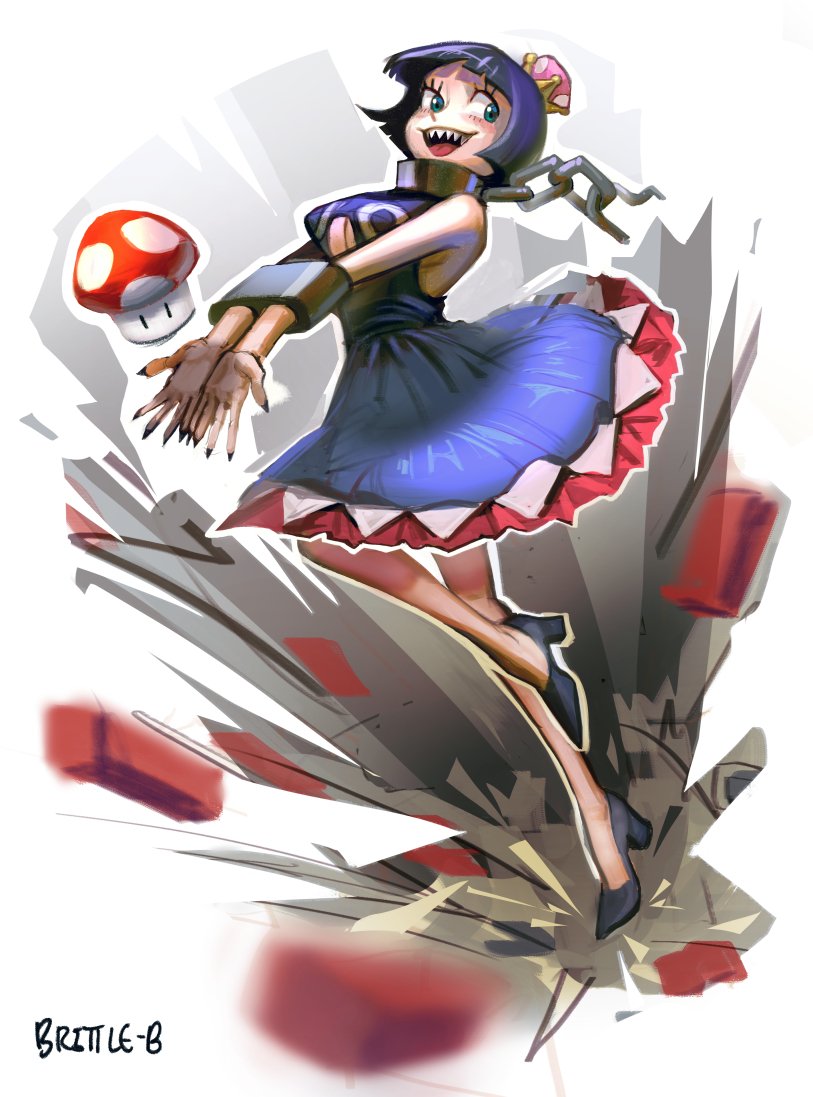 princess chain chomp (mario and 1 more) drawn by brittleb