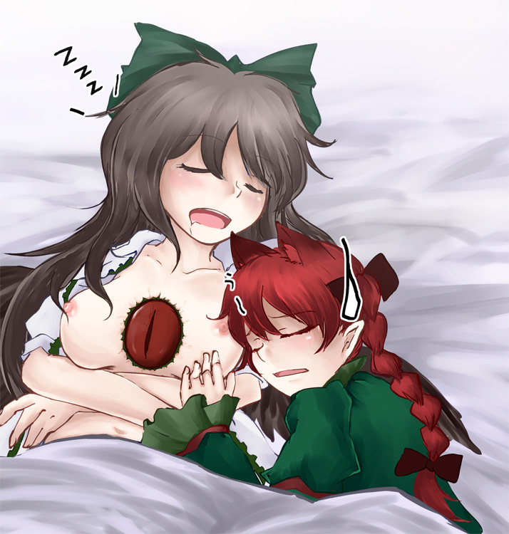 kaenbyou rin and reiuji utsuho (touhou) drawn by sunaya_yanokura