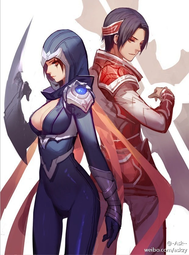irelia and talon (league of legends) drawn by ask_(askzy)