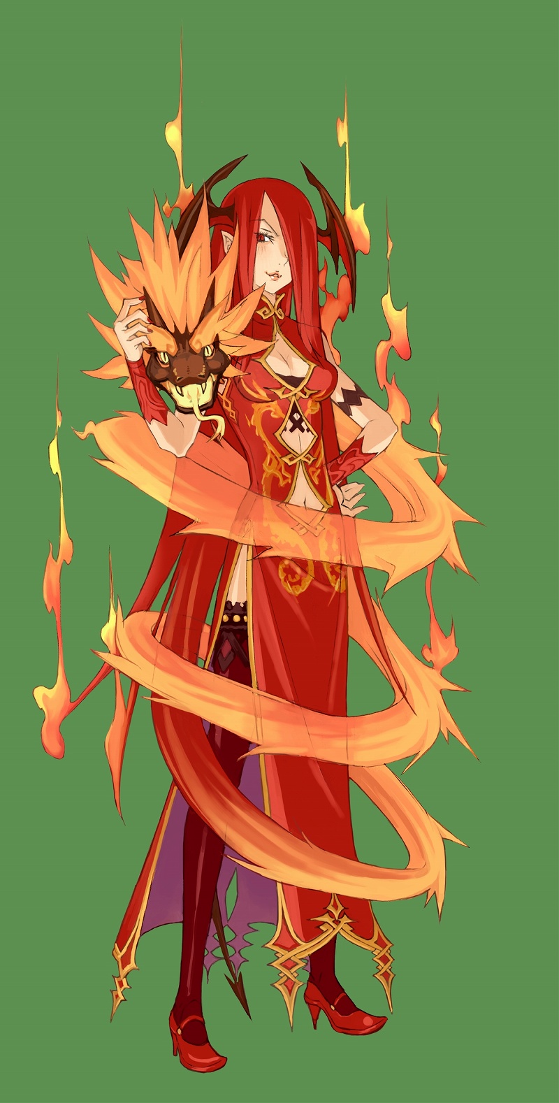 empress of flame (summon night and 1 more) drawn by ootsuka_shin'ichirou