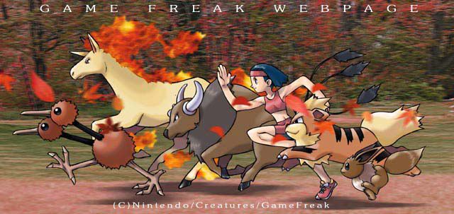 eevee, growlithe, rapidash, tauros, and doduo (pokemon) drawn by sugimori_ken