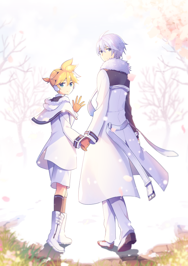 kagamine len and kaito (vocaloid and 1 more) drawn by sinaooo