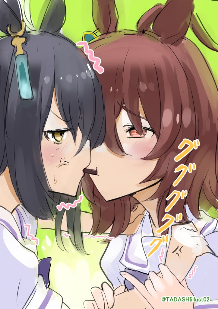 agnes tachyon and manhattan cafe (umamusume) drawn by sinzan