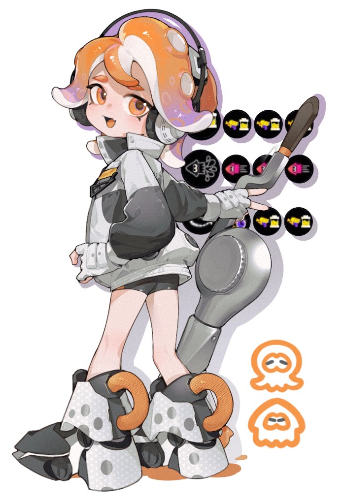 octoling player character and octoling girl (splatoon) drawn by salted_whale