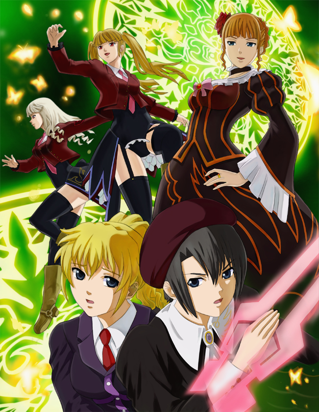 beatrice, ushiromiya jessica, kanon, asmodeus, and satan (umineko no naku koro ni) drawn by man_dam