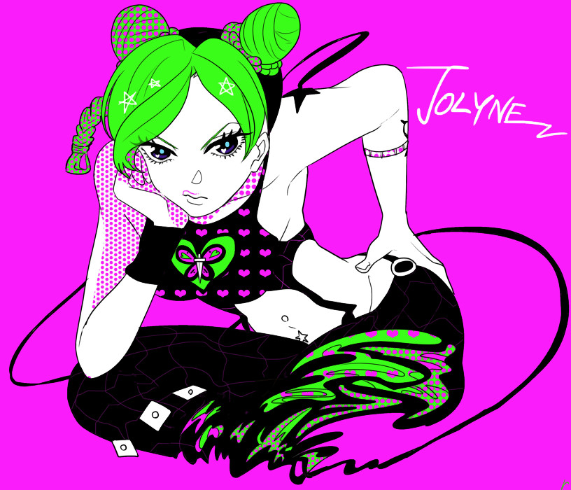 kujo jolyne (jojo no kimyou na bouken and 1 more) drawn by rinko_(itsukata)