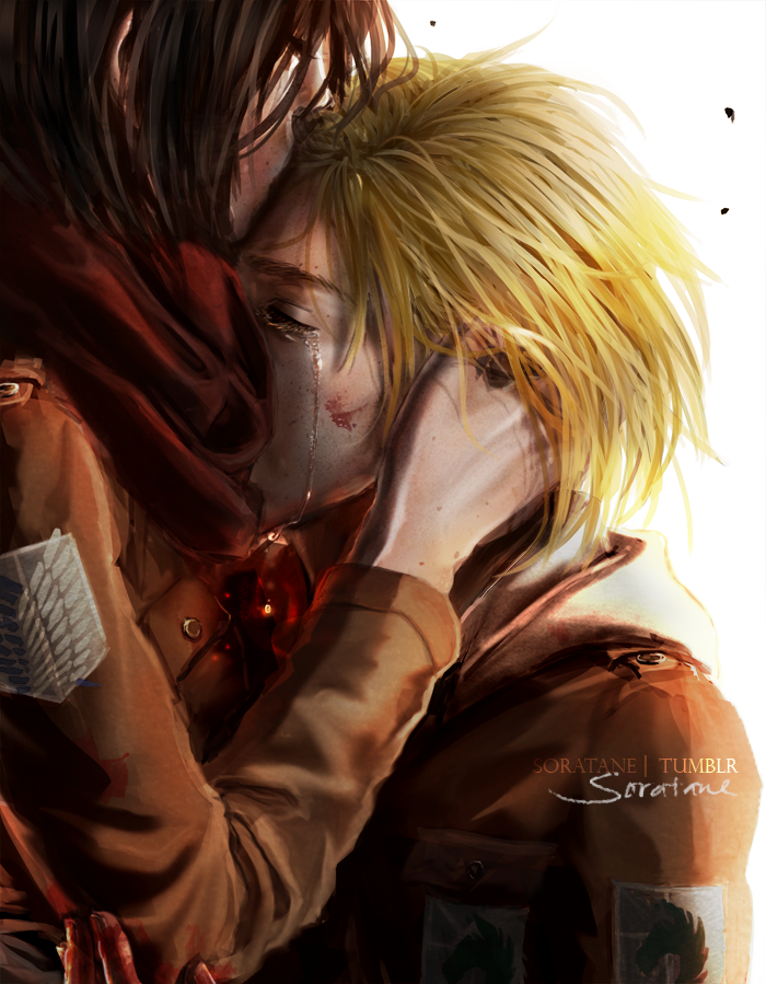 mikasa ackerman and annie leonhart (shingeki no kyojin) drawn by soratane