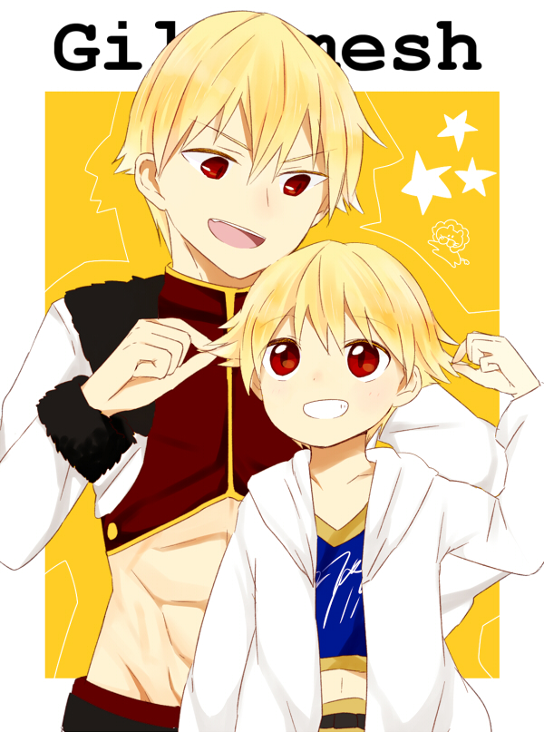 gilgamesh and child gilgamesh (fate and 1 more) drawn by hara_(yakiburi)