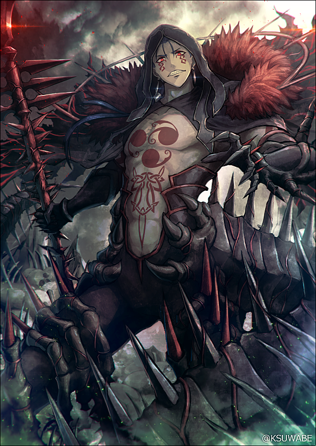 cu chulainn and cu chulainn alter (fate and 1 more) drawn by k-suwabe