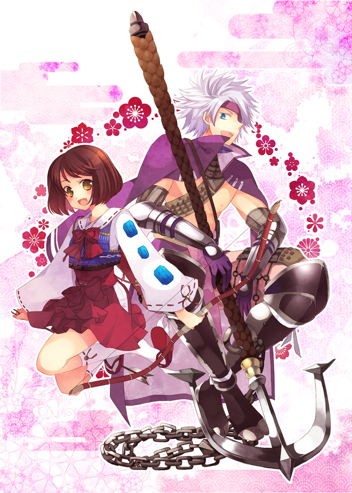 chousokabe motochika and tsuruhime (sengoku basara) drawn by odashi_(namiri)