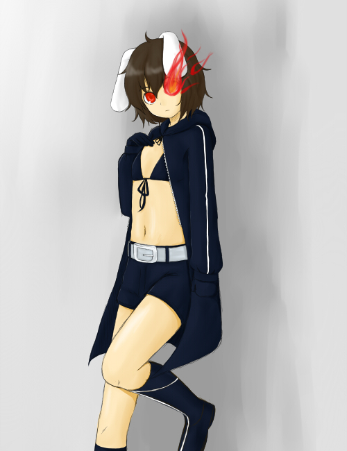 inaba tewi and black rock shooter (touhou and 1 more) drawn by aki081