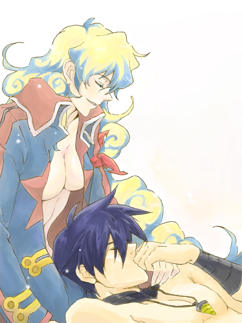 nia teppelin and simon (tengen toppa gurren lagann) drawn by ru&pauda_(artist)