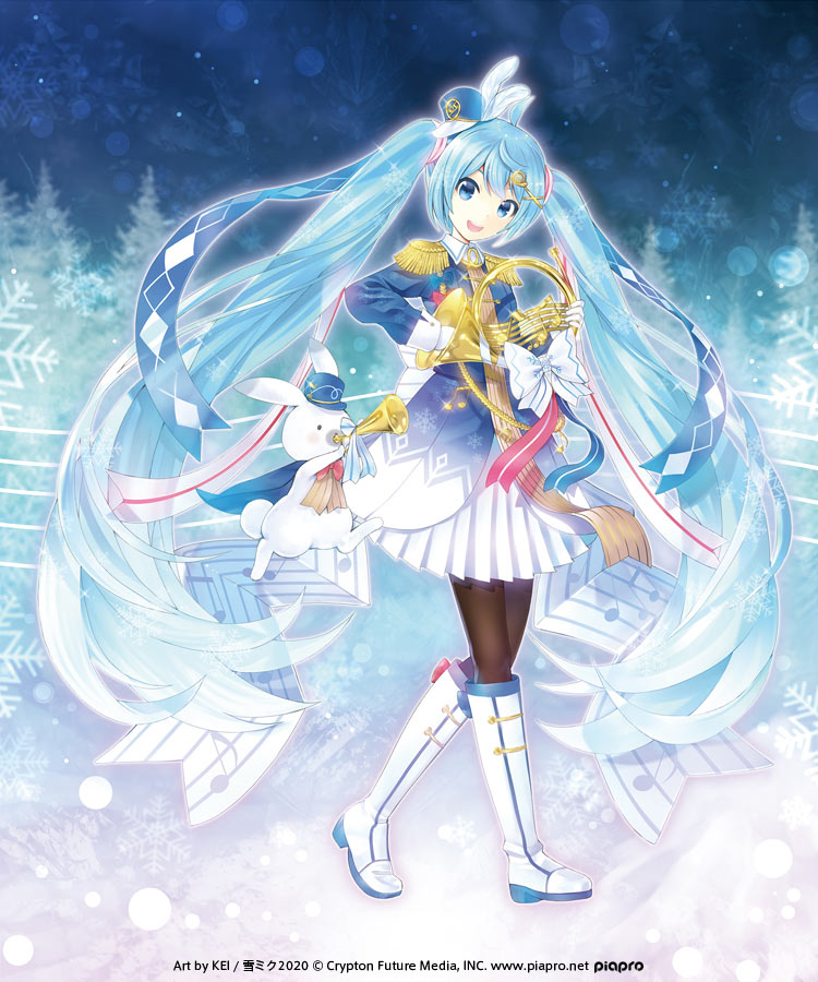hatsune miku, yuki miku, and rabbit yukine (vocaloid) drawn by kei_(keigarou)