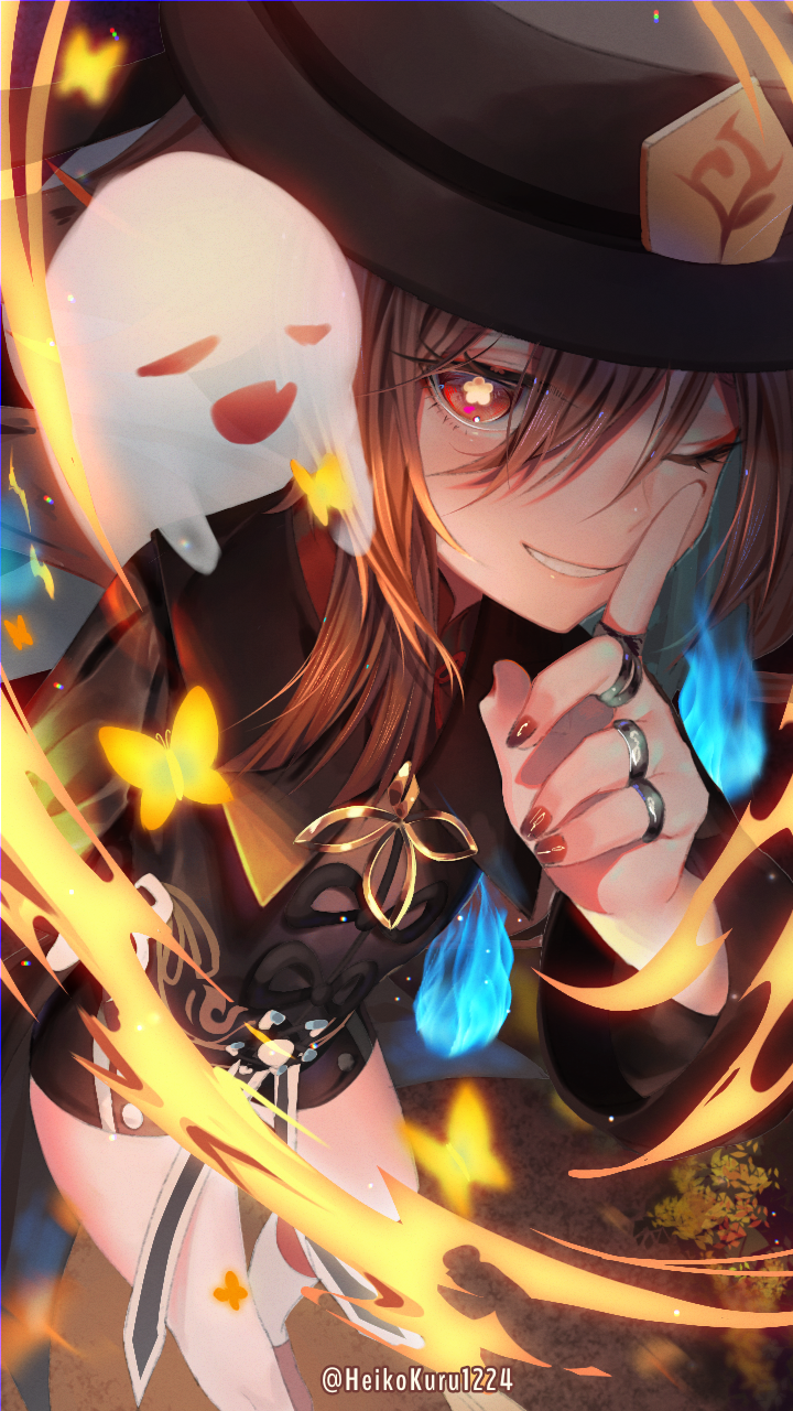 hu tao and boo tao (genshin impact) drawn by heikokuru1224