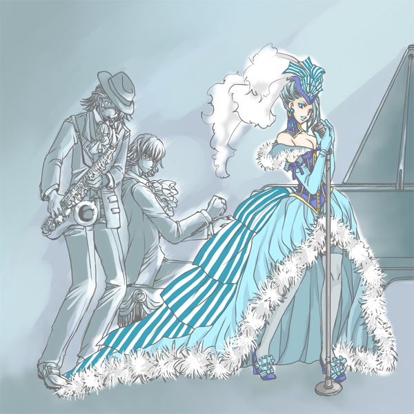 barnaby brooks jr., kaburagi t. kotetsu, karina lyle, and blue rose (tiger & bunny) drawn by hattori_(yenchan)
