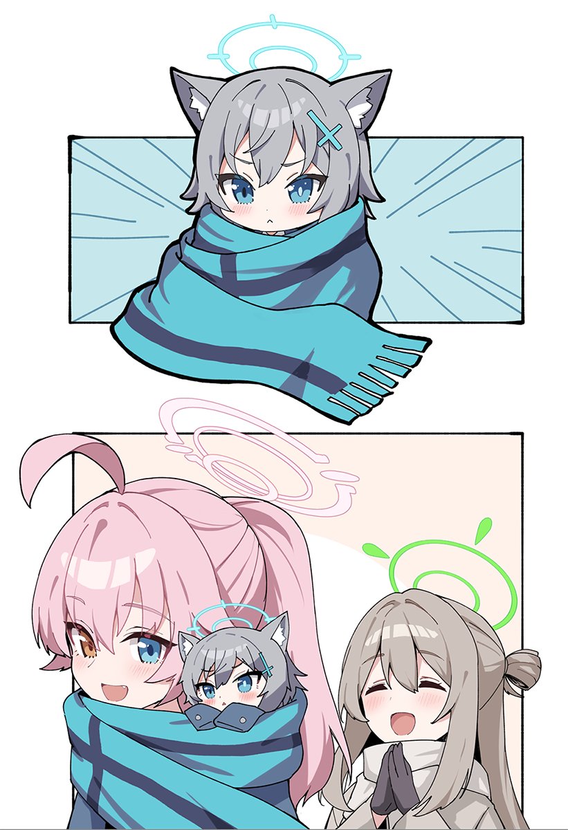 shiroko, hoshino, and nonomi (blue archive) drawn by gale_kawaii