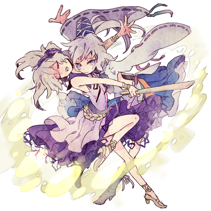 toyosatomimi no miko and mononobe no futo (touhou) drawn by miyoshi_(m-mallow)