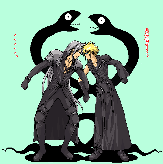 cloud strife and sephiroth (final fantasy and 2 more) drawn by popochan-f