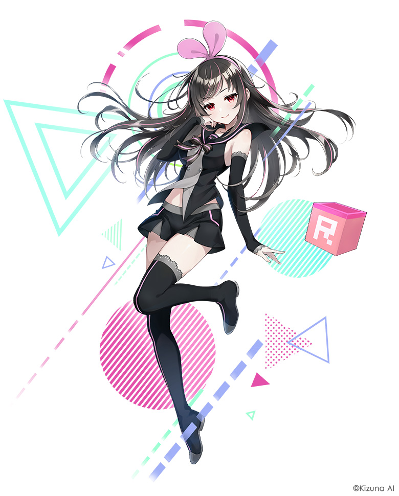 kizuna ai and black ai (phantom of the kill and 1 more)